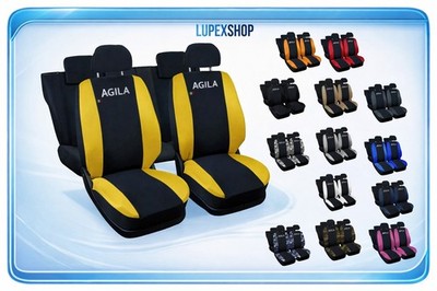  AUTOSITZBEZÜGE KOMPATIBEL MIT AGILA MADE IN ITALY KOMPLETTES SET VERSCHIEDENE FARBEN