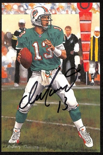 Dan Marino HOF Signed/Auto 2005 Goal Line Art GLAC Postcard Dolphins PSA 194729