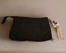 Burberry Black Nylon Zipper Pouch Wristlet Dust Travel Bag Plus 3 New Buttons