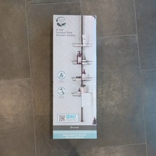Zenna Home Tension Pole Shower Caddy Corner Adjustable, 60 to 97 Inch, Bronze
