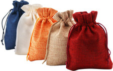 Small Burlap Gift Bags 20 Pcs Mixed Color Jewelry Pouches with Drawstring Reusab