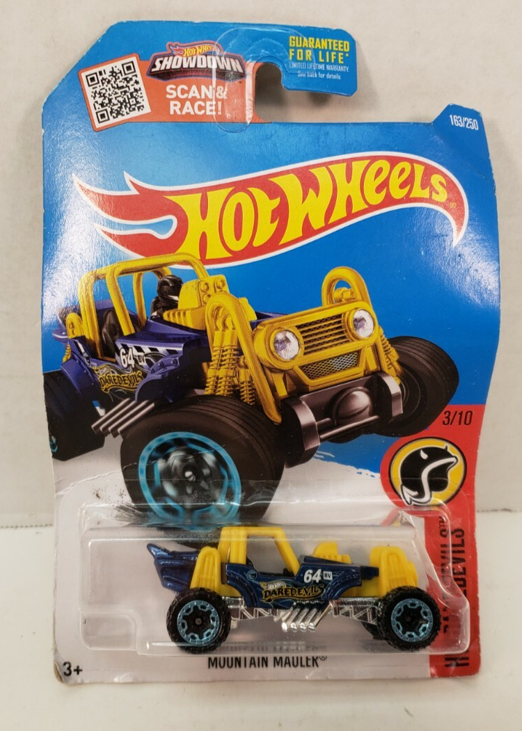 Hot Wheels 2015 HW Daredevils Mountain Mauler Yellow DHR64-D9B0F 3/10 New READ