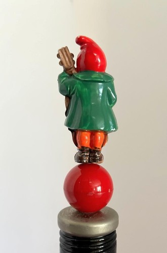 Vintage Plastic German Gnome Folklore w Cello Drink Pourer Cork Bottle Stopper - Picture 6 of 8