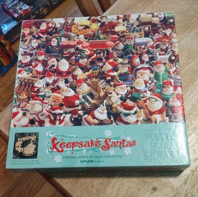 Keepsake Santas, Vintage Springbok Puzzle, 500 pieces With Ornament Included 