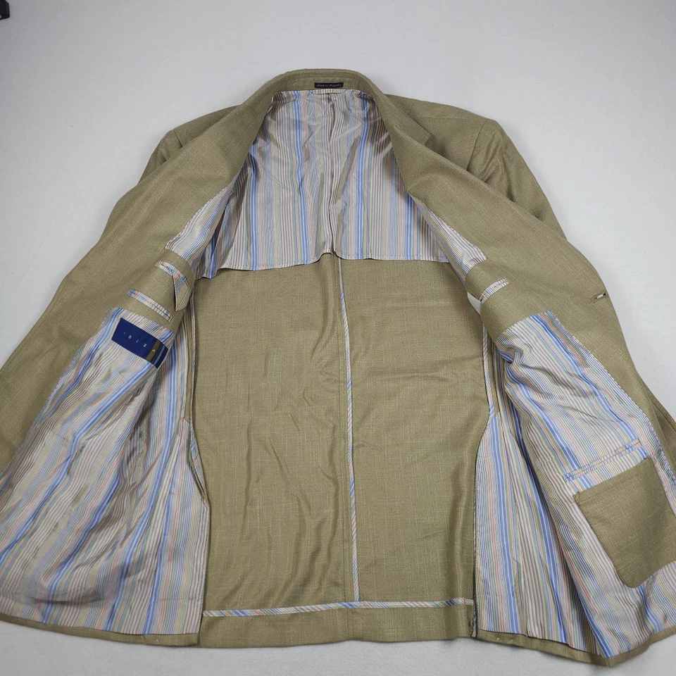 Chaqueta Blazer Abrigo Deportivo Ibiza Hombre 42R Beige GALDANA 100% Bambú Sin Forro Foto 4 de 4