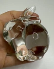 Vtg Fenton Glass Bunny Rabbit Signed Paperweight Decor 3.5" Figurine Collectible