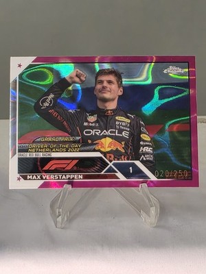 2023 Topps Chrome 20/250 Max Verstappen Fuchsia Lava Refractor DOTD Netherlands