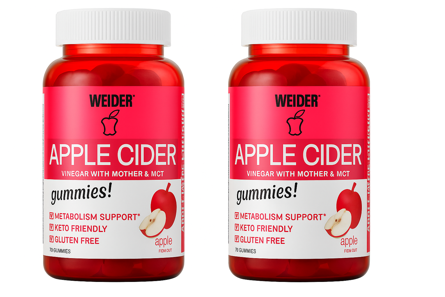 140 x Weider Apple Cider Vinegar Gummies with Mother & MCT Gluten Free BB Apr 26
