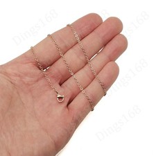 Unisex 18K Rose Gold Filled Tarnish-Free 16 inch 2 mm Cable Chain Necklace J146R