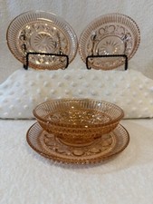 Indiana Glass Peach Ballad/Windsor Sauce and Dressing Set