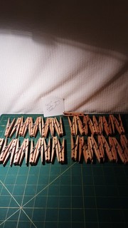 40 Wooden Clothes Pins Spring Loaded Clothing Pin Vintage