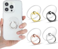 4 Pack Phone Holder Ring Transparent Finger black, gold, silver, rose gold