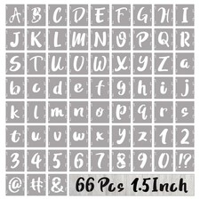 BAMIDELE 1.5 Inch Letter Stencils and Numbers, 66 Pcs Reusable Plastic Alphab...