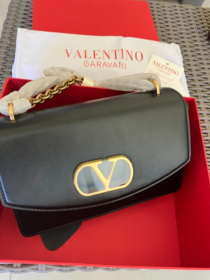 Valentino Garavani Shoulder Bag Black Leather - Imagen 2 de 4