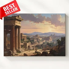 Canvas Ruins Civilization Classical Wall Art Ancient Dusk Towering Marble Some