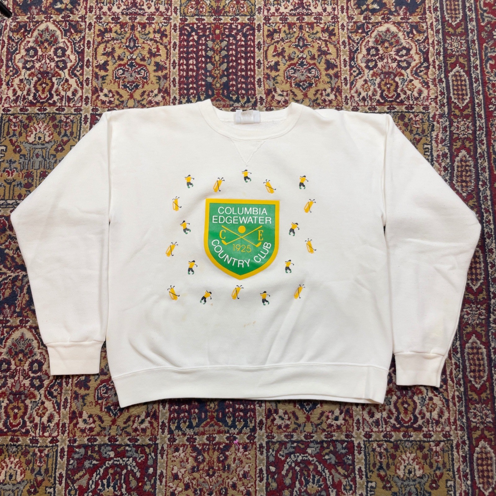 VTG 90s Lee Heavyweight Cotton Columbia Edgewater Country Club Golf Sweatshirt L