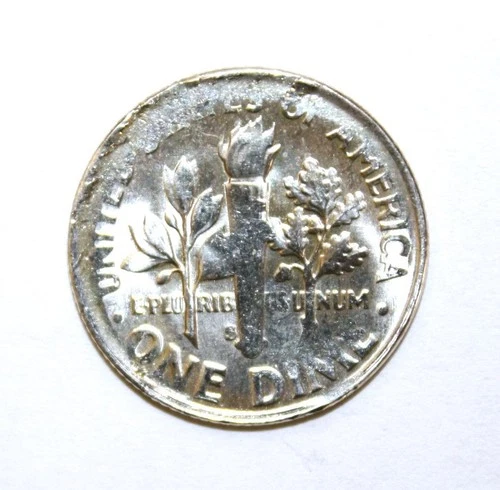 A3 - MINT ERROR - US Roosevelt Dime 10 Cents 1955-S Brilliant Unc. Silver Coin