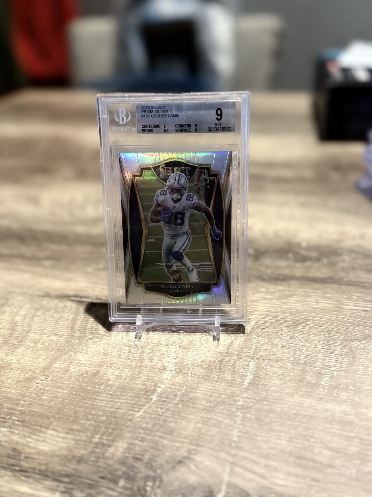 2020 Panini Select Premier Level CeeDee Lamb #157 Silver Prizm Beckett 9