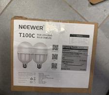 Neewer T100C RGB LED Bulbs 26W 120V E26 Edison Screw, 2-Pack