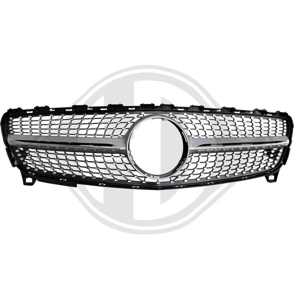 Frontgrill KüHlergrill Gitter Schwarz/Silber FüR Mercedes-Benz A-Klasse W176-image