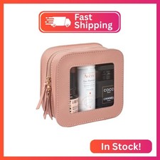 LETGO Mini Clear Makeup Bag Travel Cosmetic Case Transparent Toiletry Bag with Z