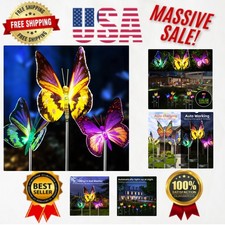 3 Pack Waterproof Solar Butterfly Garden Lights Color Changing LED Decor