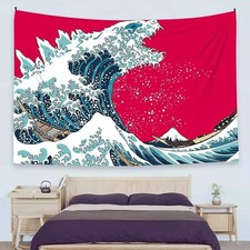 Japanese Monster Tapestry Wave off Kanagawa Wall Hanging Decor 59"x78.7"