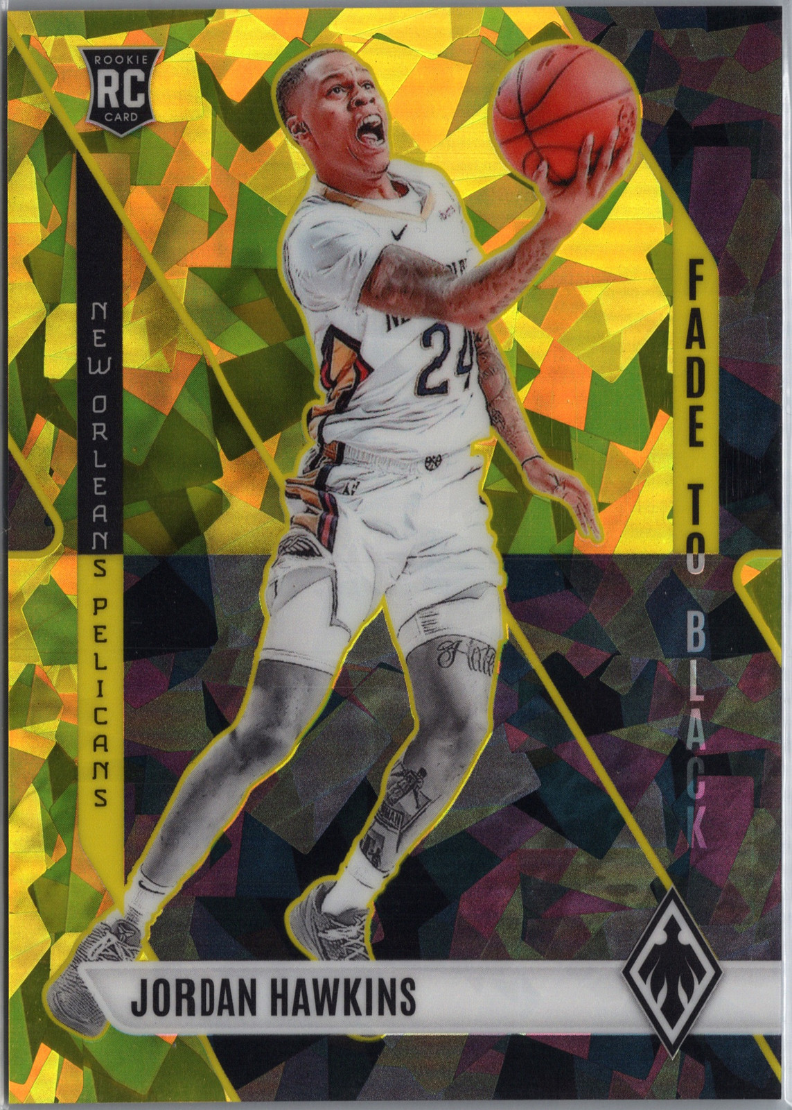 2023-24 Phoenix Jordan Hawkins Fade To Black Phoenix Yellow Ice #/175 Rookie