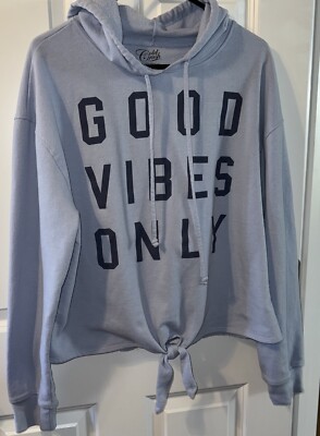 Cold Crush Women s Hoodie Sweatshirt Size 1X  Good Vibes Only  In Blue