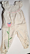 Thomas Romper Girls Sz 18m Pink Embellished Ruffles Snaps Sleeveless VTG 80's