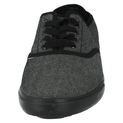 Hombre Negro Spot On Zapatillas Lona Cordones GB Tallas 7 - 10: F8683 - Imagen 6 de 9