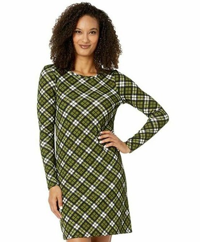 Michael Michael Kors Bias Plaid Long Sleeve Women's Dress : XL