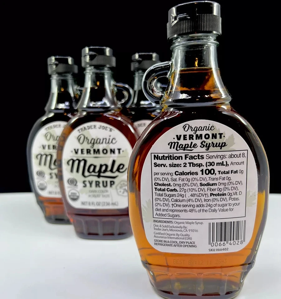 Trader Joes ORGANIC Vermont Maple Syrup 100% Pure 8oz Authentic Robust Flavor - Image 2 of 2
