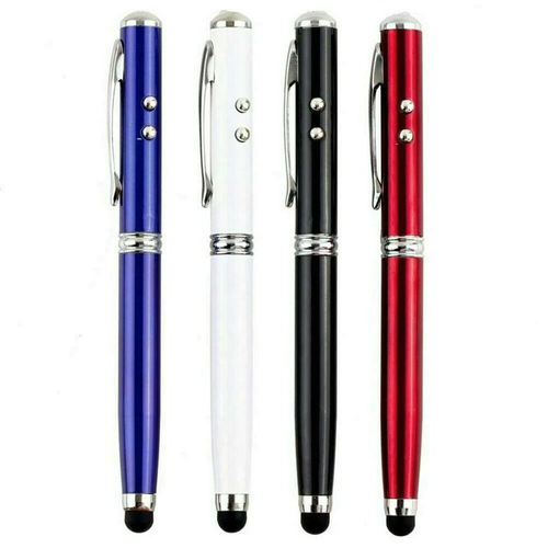 Multi Stylus Pen Torch Led Light Touch Screen Write Ink 4 in 1 High Tech - Foto 4 di 6