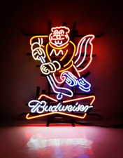 Hockey Handcraft Real Glass Neon Sign Bar Artwork Present Beer Custom 24