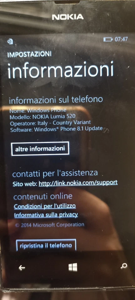 Smartphone NOKIA LUMIA 520 Usato Colore Black 💥✌️ - Immagine 2 di 3