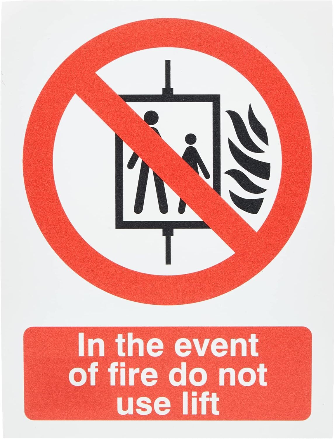 Seco: В Случае Пожара Не Используйте Знак Подъема, 150 x 200 мм - Самоклеящийся винил