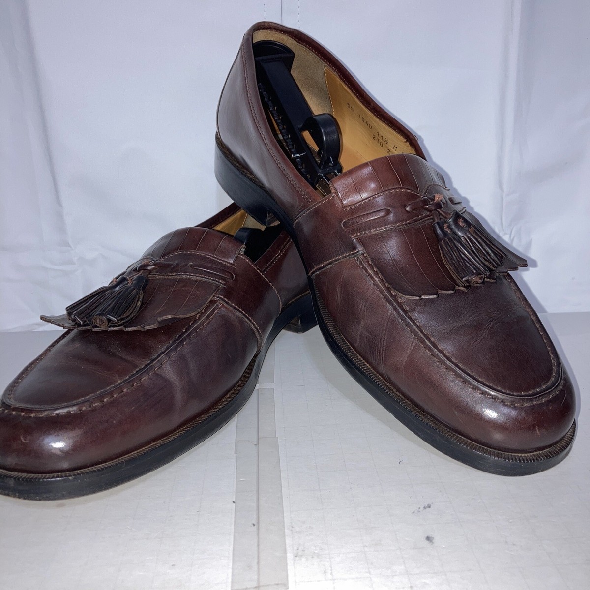 Johnston & Murphy Tassel Kiltie Loafers Men’s 11 Burgundy Croc Embossed Italy johnston murphy tassel loafers products for sale | eBay main image 3