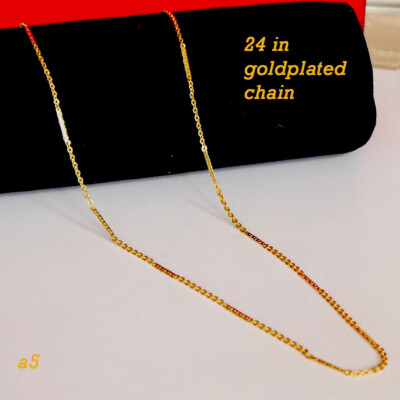 22 Karat vergoldet 2 mm feine Figarokette Halskette Kapa 24 Zoll