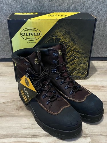 OLIVER 65 SERIES LEATHER MENS SIZE 15 MID CUT L/UP STEEL TOE BROWN COLOR *NIB*