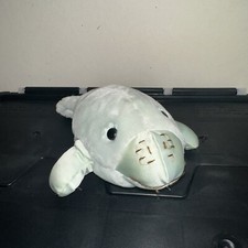 Vintage R Dakin  Co Blue Plush  Satiny Stuffed Whale / Dolphin 10" Toy Korea