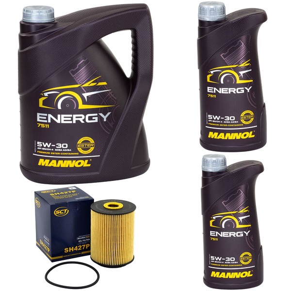 MotoröL Set Mannol Energy 5W-30 API 7 Liter + ÖLfilter FüR Mercedes V-Klasse VW-image