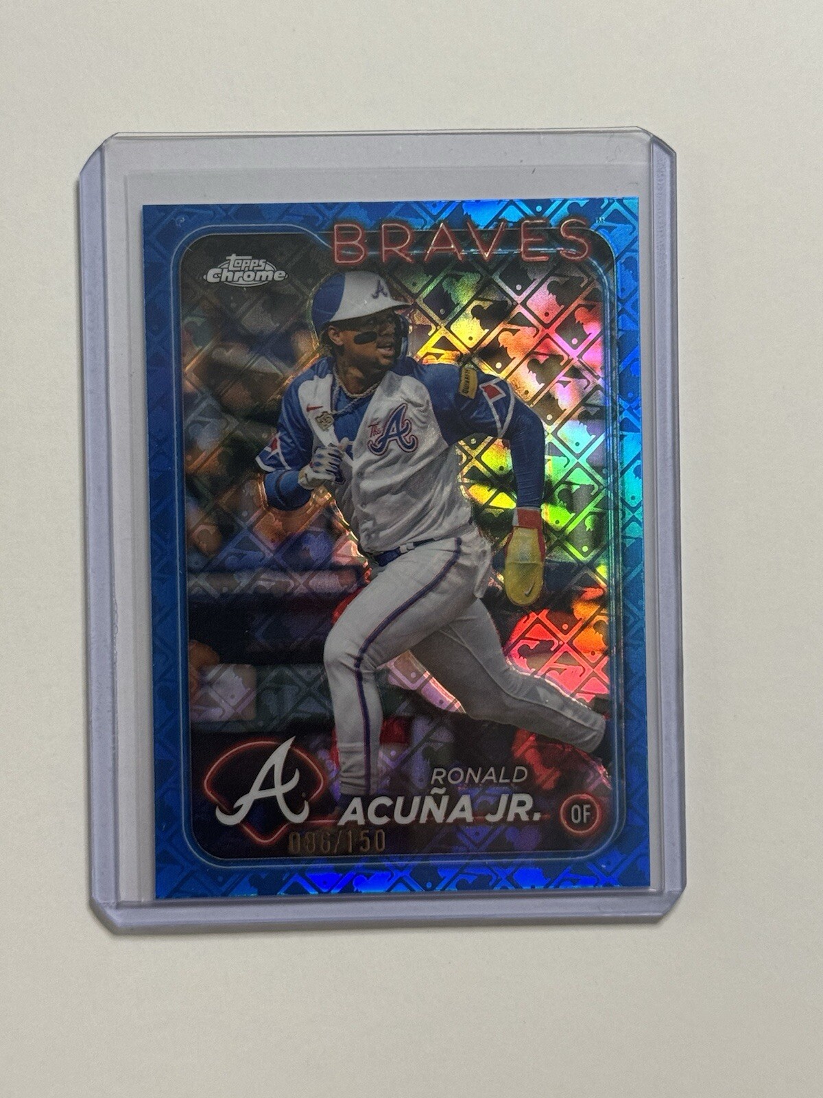 2024 Topps Chrome RONALD ACUNA Jr. Blue Refractor /150 Braves #250