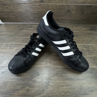 Adidas Superstar Shoes Mens 18 Black Leather Foundation Athletic Casual B27140 | eBay Adidas Superstar Shoes Mens 18 Black Leather Foundation Athletic Casual B27140 | eBay