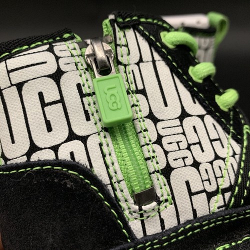 UGG TODDLER NEUMEL II CHUKKA BOOT SIZE 7T GLOW GRAPHIC BLACK / GREEN SUEDE WOOL - Picture 8 of 21