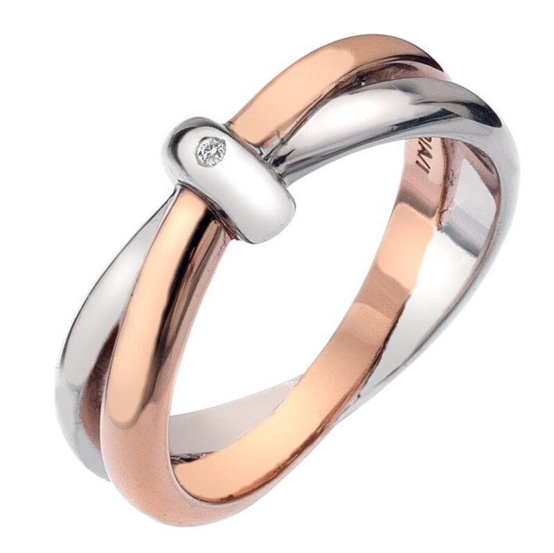 КОЛЬЦО С ГОРЯЧИМИ БРИЛЛИАНТАМИ Schmuck Damenring Silber двухцветное Eternity DR112