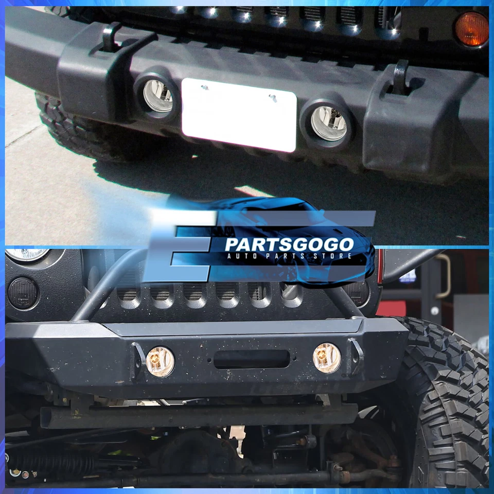For 07-18 Jeep Wrangler 05-08 Magnum Replacement Fog Lights Lamps + Wires Switch Foto 2 de 4