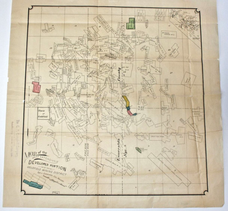 Nevada, Map of mining claims in the Goldfield District, Nye and Esmeralda Co's.