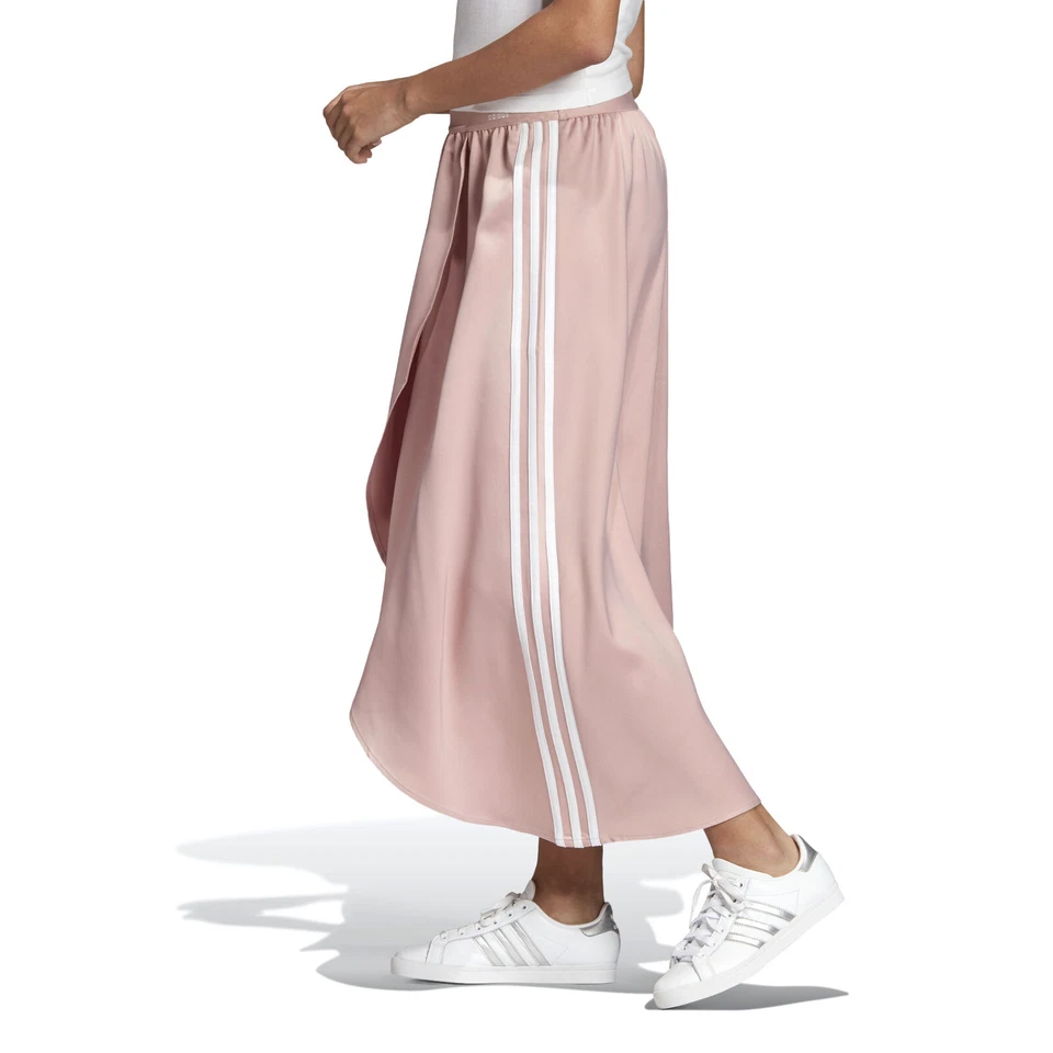 adidas Originals Women's Trefoil Asymmetric High-Low Splint Front Satin Skirt - Image 2 of 4