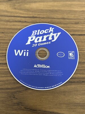 Block Party: 20 Games (Nintendo Wii, 2008) Complete ~ Tested & Working No Case